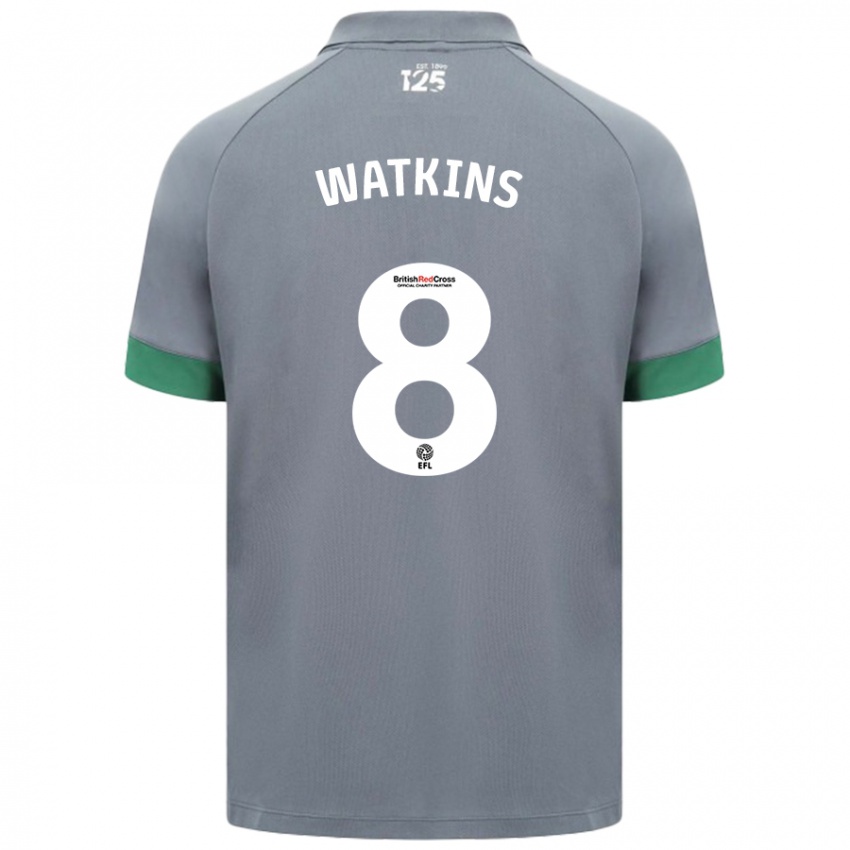 Kinder Seren Watkins #8 Dunkelgrau Auswärtstrikot Trikot 2024/25 T-Shirt