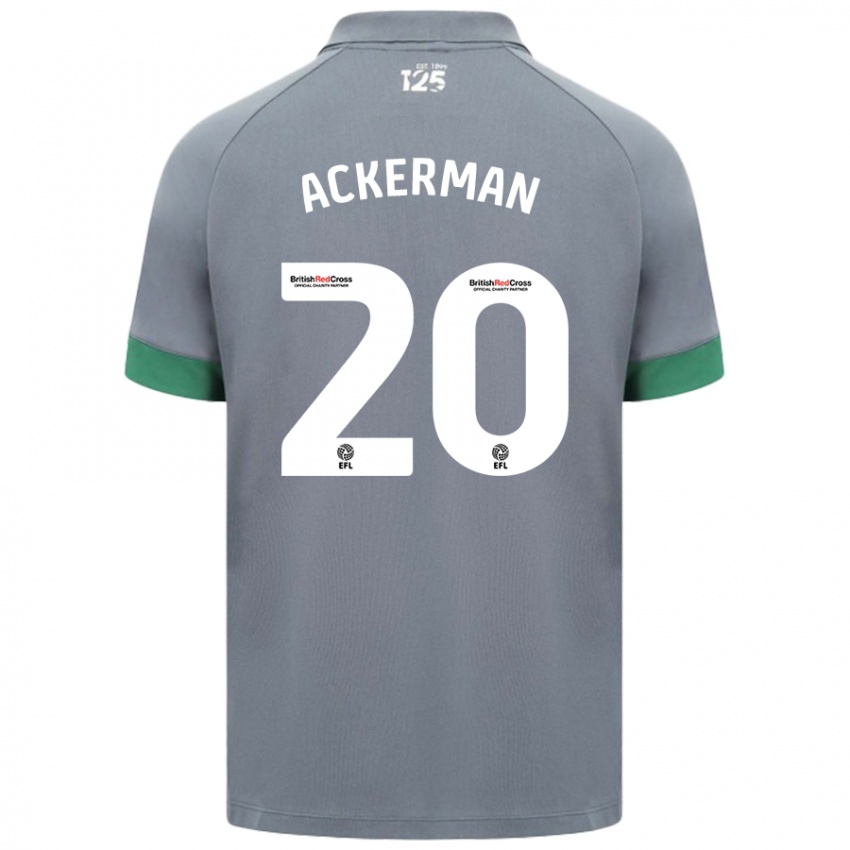 Kinder Mali Ackerman #20 Dunkelgrau Auswärtstrikot Trikot 2024/25 T-Shirt