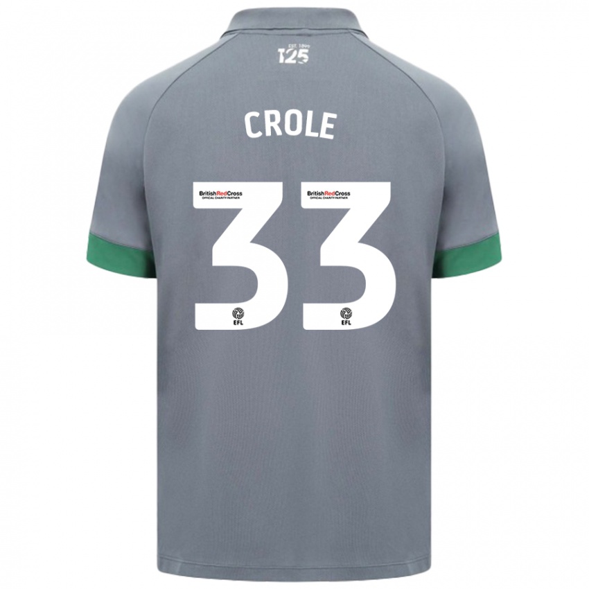 Kinder James Crole #33 Dunkelgrau Auswärtstrikot Trikot 2024/25 T-Shirt