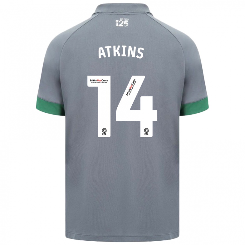 Kinder Zoe Atkins #14 Dunkelgrau Auswärtstrikot Trikot 2024/25 T-Shirt