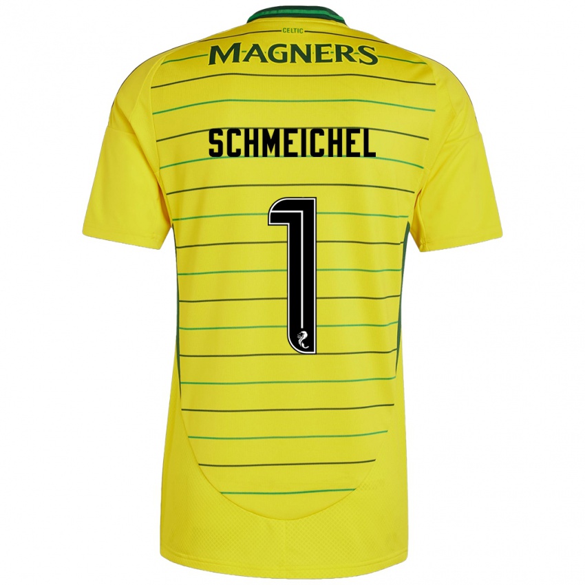 Kinder Kasper Schmeichel #1 Gelb Auswärtstrikot Trikot 2024/25 T-Shirt