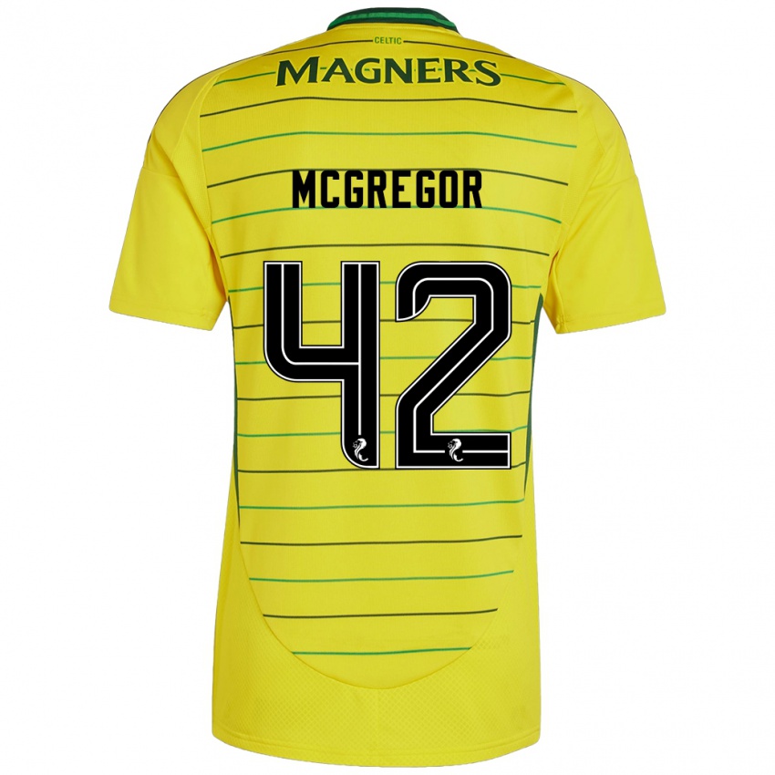 Kinder Callum Mcgregor #42 Gelb Auswärtstrikot Trikot 2024/25 T-Shirt