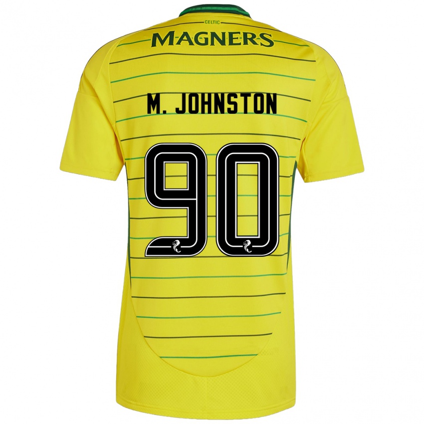 Kinder Mikey Johnston #90 Gelb Auswärtstrikot Trikot 2024/25 T-Shirt