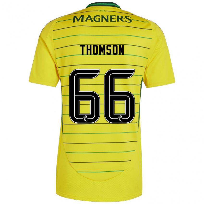 Kinder Corey Thomson #66 Gelb Auswärtstrikot Trikot 2024/25 T-Shirt