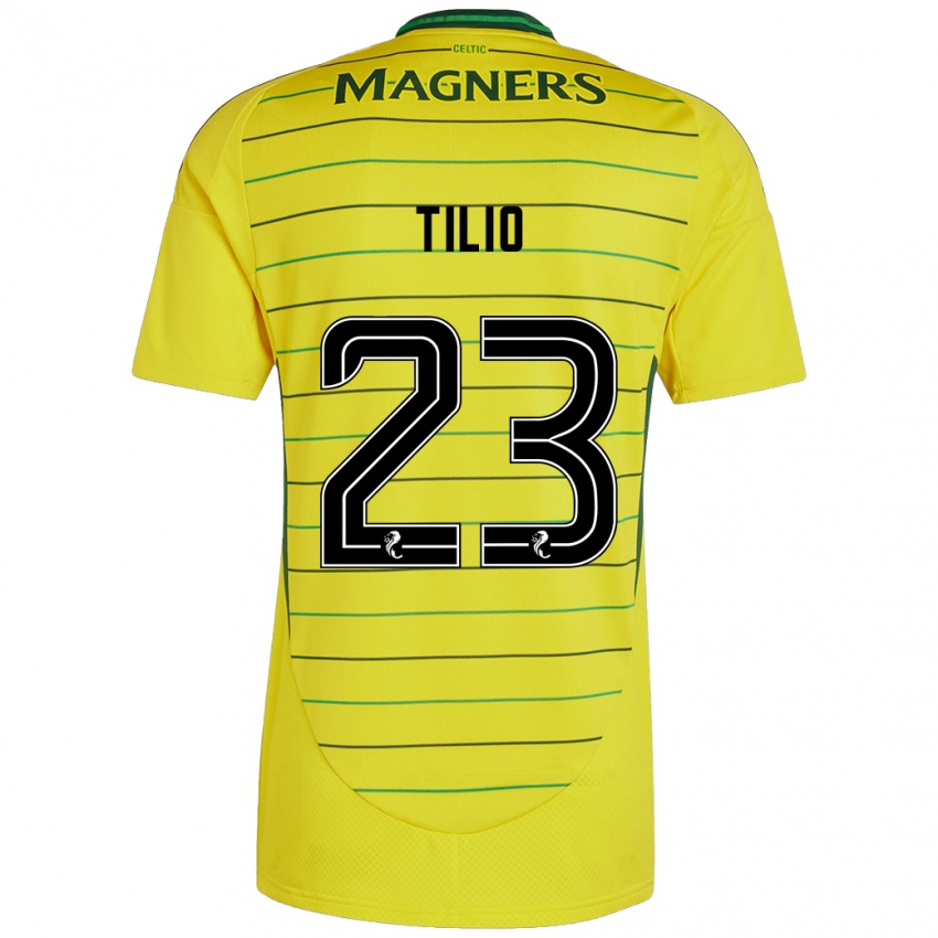 Kinder Marco Tilio #23 Gelb Auswärtstrikot Trikot 2024/25 T-Shirt