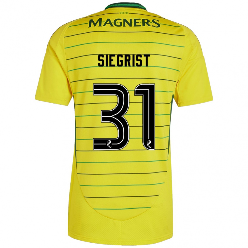 Kinder Benjamin Siegrist #31 Gelb Auswärtstrikot Trikot 2024/25 T-Shirt