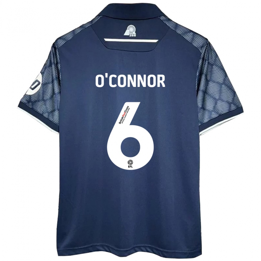 Kinder Thomas O'connor #6 Schwarz Auswärtstrikot Trikot 2024/25 T-Shirt