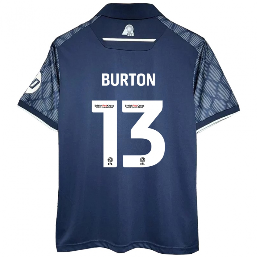 Kinder Callum Burton #13 Schwarz Auswärtstrikot Trikot 2024/25 T-Shirt