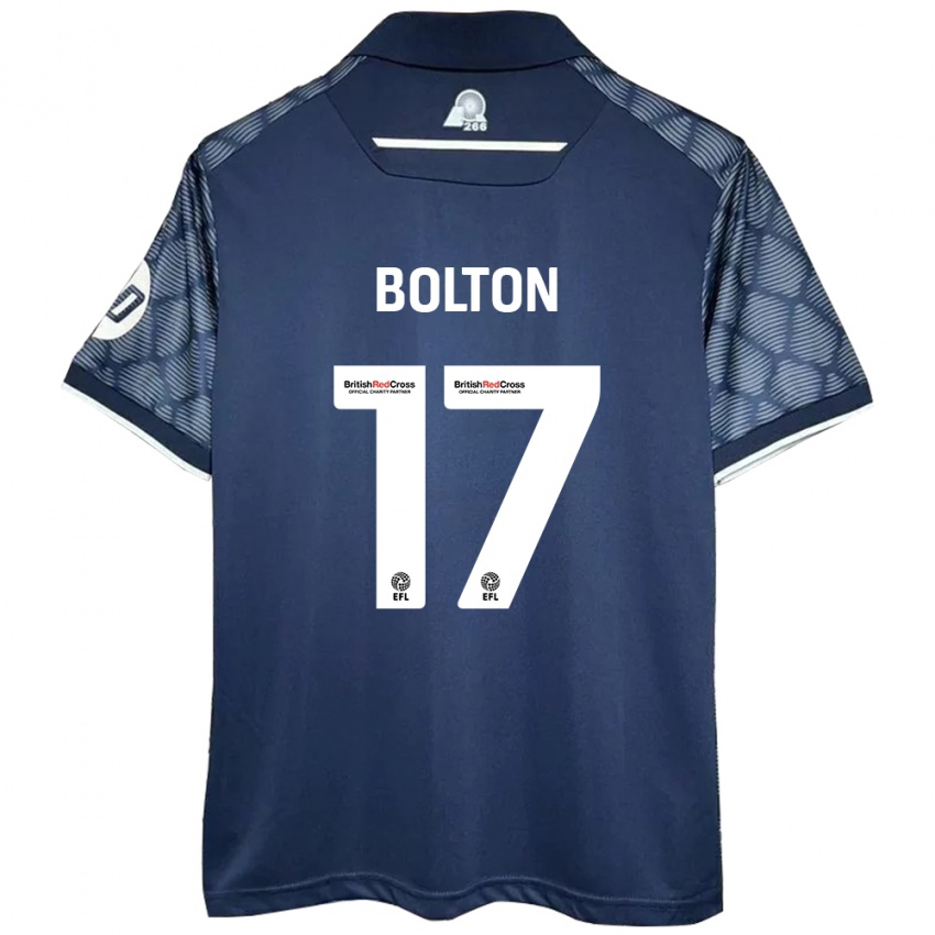 Kinder Luke Bolton #17 Schwarz Auswärtstrikot Trikot 2024/25 T-Shirt