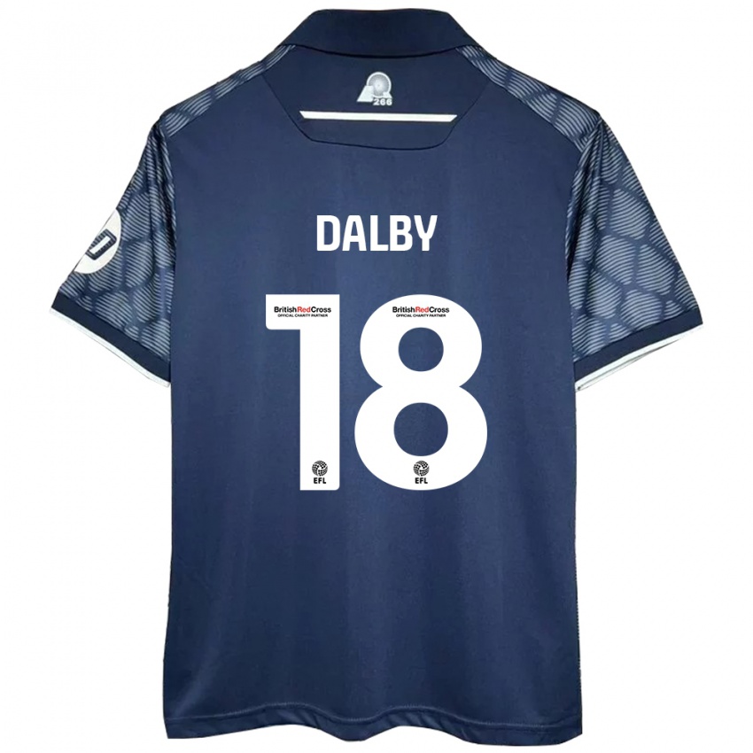 Kinder Sam Dalby #18 Schwarz Auswärtstrikot Trikot 2024/25 T-Shirt