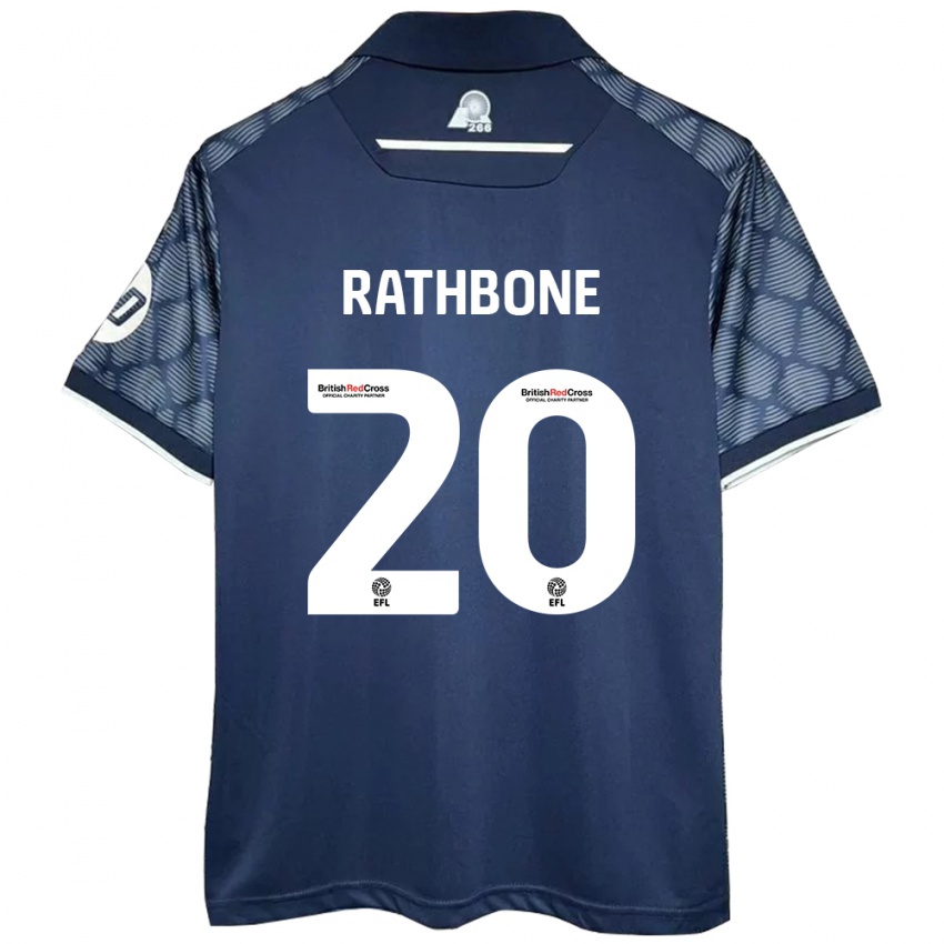 Kinder Ollie Rathbone #20 Schwarz Auswärtstrikot Trikot 2024/25 T-Shirt