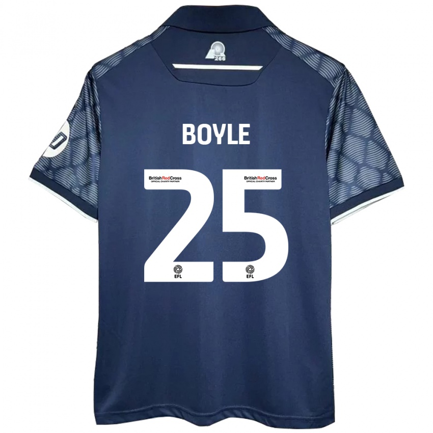 Kinder Will Boyle #25 Schwarz Auswärtstrikot Trikot 2024/25 T-Shirt