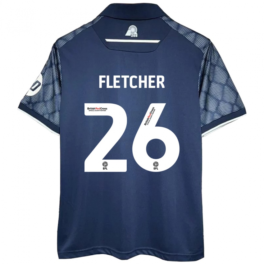 Kinder Steven Fletcher #26 Schwarz Auswärtstrikot Trikot 2024/25 T-Shirt