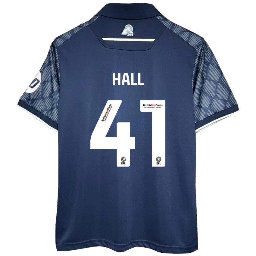 Kinder Liam Hall #41 Schwarz Auswärtstrikot Trikot 2024/25 T-Shirt