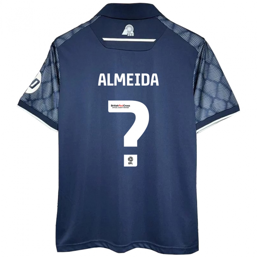 Kinder Daymeon Almeida #0 Schwarz Auswärtstrikot Trikot 2024/25 T-Shirt