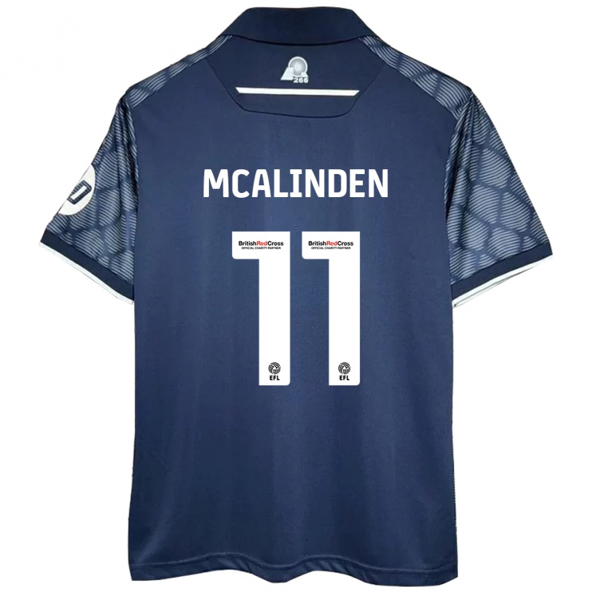 Kinder Liam Mcalinden #11 Schwarz Auswärtstrikot Trikot 2024/25 T-Shirt