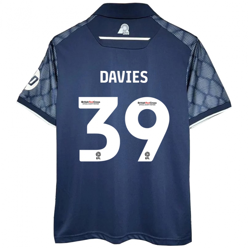 Kinder Daniel Davies #39 Schwarz Auswärtstrikot Trikot 2024/25 T-Shirt