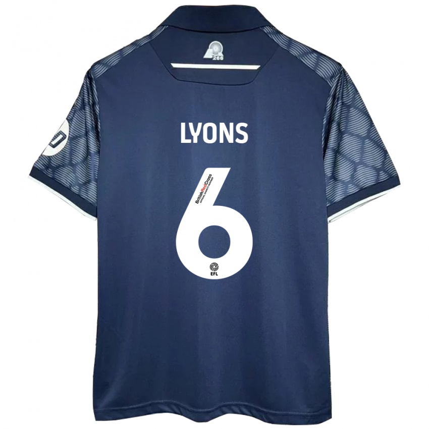 Kinder Lauryn Lyons #6 Schwarz Auswärtstrikot Trikot 2024/25 T-Shirt