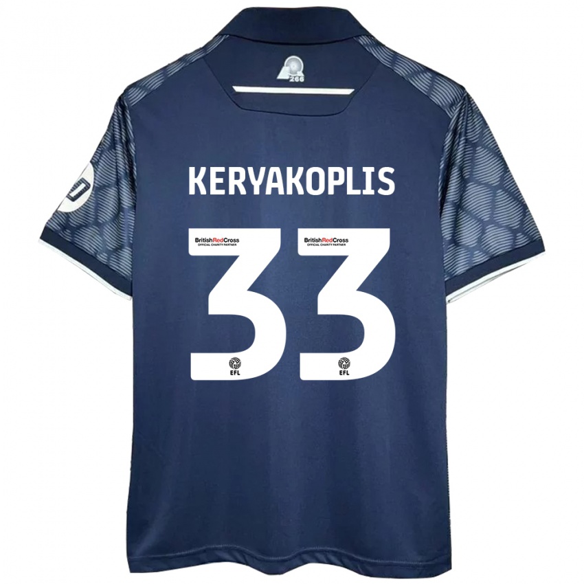 Kinder Hannah Keryakoplis #33 Schwarz Auswärtstrikot Trikot 2024/25 T-Shirt