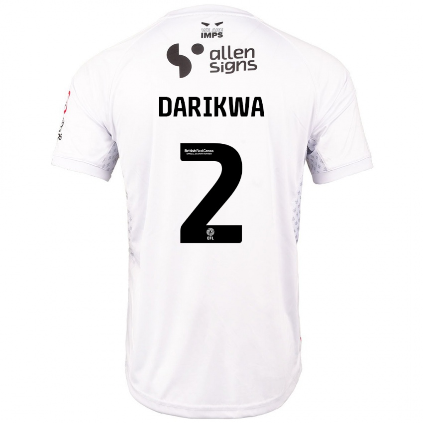 Kinder Tendayi Darikwa #2 Rot Weiß Auswärtstrikot Trikot 2024/25 T-Shirt