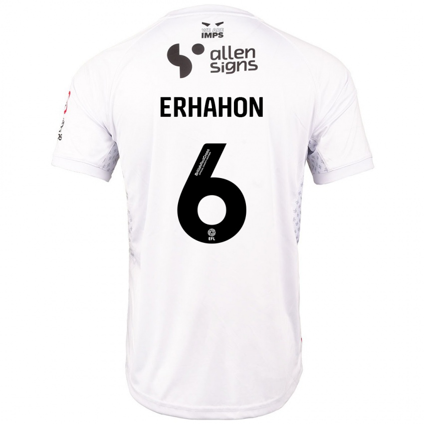 Kinder Ethan Erhahon #6 Rot Weiß Auswärtstrikot Trikot 2024/25 T-Shirt