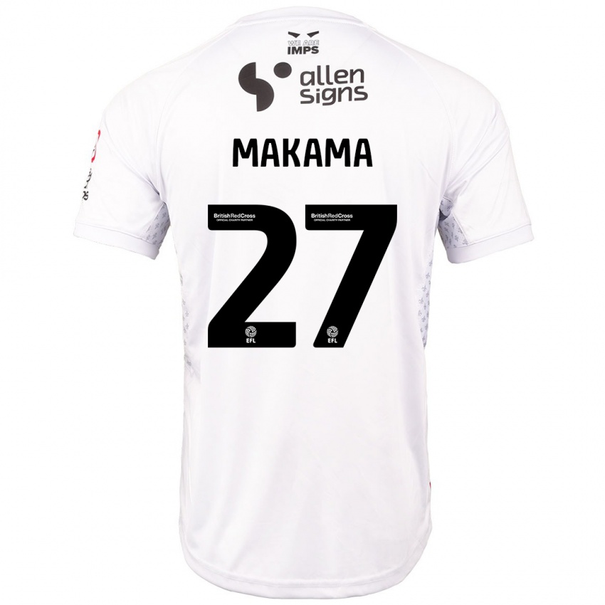 Kinder Jovon Makama #27 Rot Weiß Auswärtstrikot Trikot 2024/25 T-Shirt