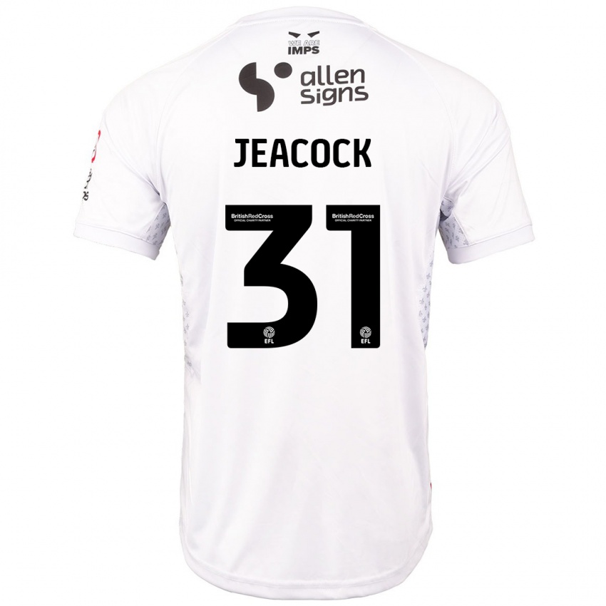 Kinder Zach Jeacock #31 Rot Weiß Auswärtstrikot Trikot 2024/25 T-Shirt