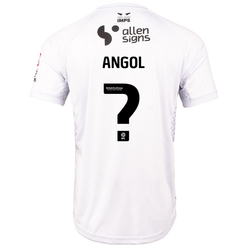 Kinder Mekhi Angol #0 Rot Weiß Auswärtstrikot Trikot 2024/25 T-Shirt