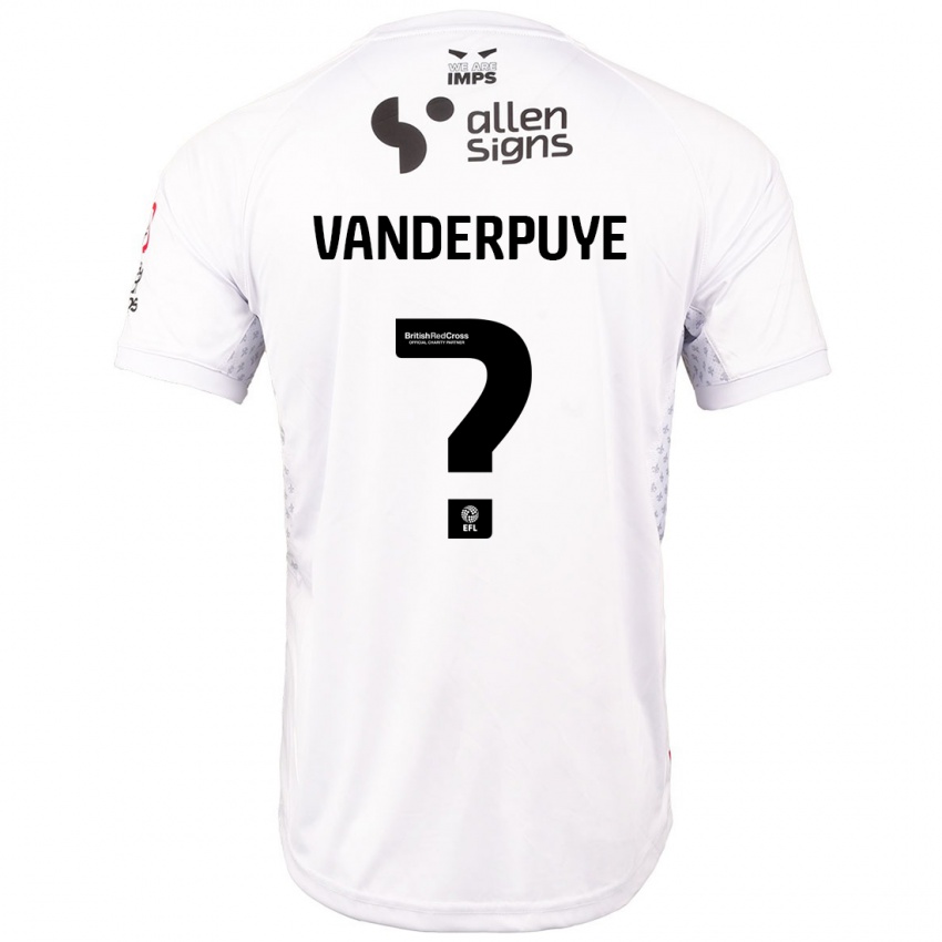 Kinder Daniel Vanderpuye #0 Rot Weiß Auswärtstrikot Trikot 2024/25 T-Shirt