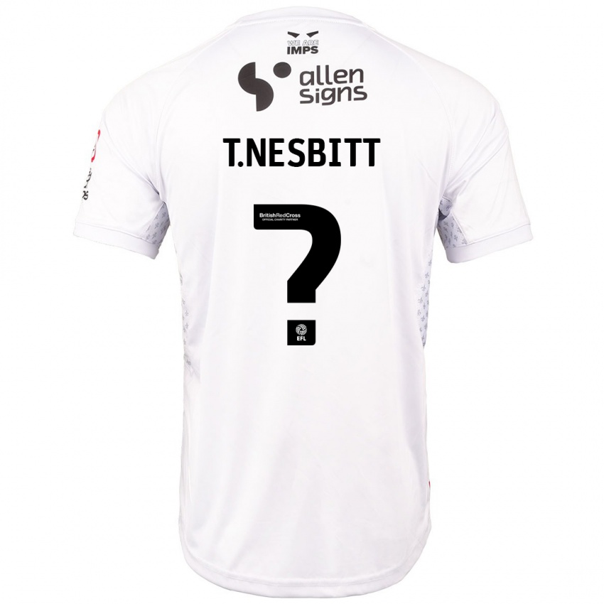 Kinder Thomas Nesbitt #0 Rot Weiß Auswärtstrikot Trikot 2024/25 T-Shirt