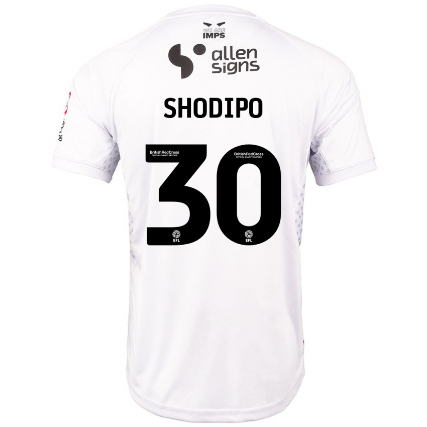 Kinder Olamide Shodipo #30 Rot Weiß Auswärtstrikot Trikot 2024/25 T-Shirt