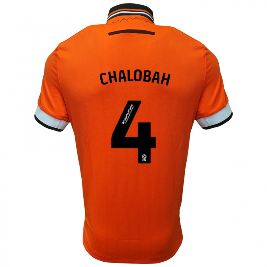 Kinder Nathaniel Chalobah #4 Orange Weiß Auswärtstrikot Trikot 2024/25 T-Shirt