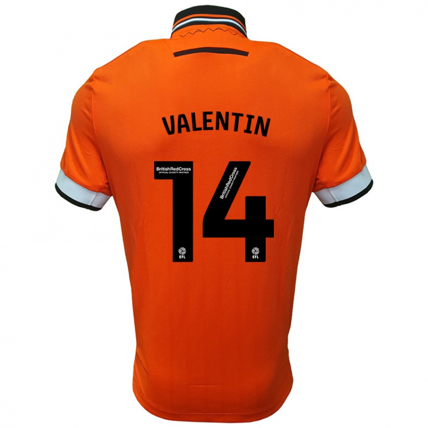 Kinder Pol Valentín #14 Orange Weiß Auswärtstrikot Trikot 2024/25 T-Shirt