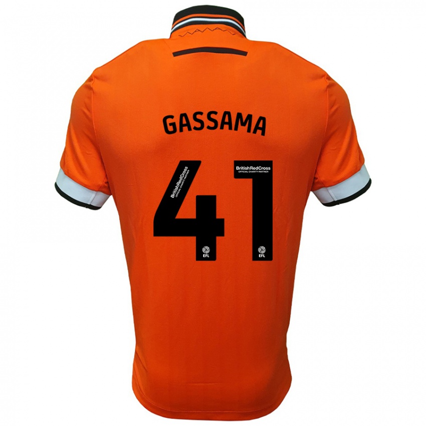 Kinder Djeidi Gassama #41 Orange Weiß Auswärtstrikot Trikot 2024/25 T-Shirt