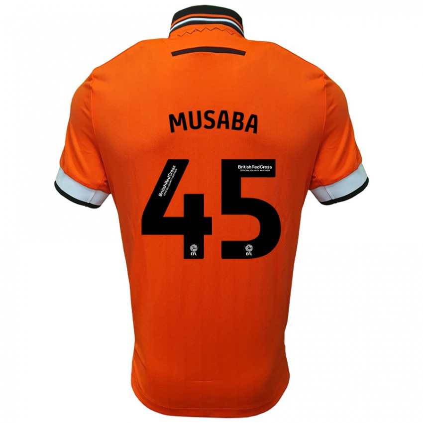 Kinder Anthony Musaba #45 Orange Weiß Auswärtstrikot Trikot 2024/25 T-Shirt