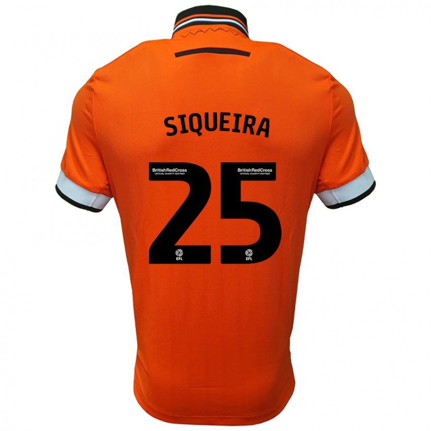 Kinder Guilherme Siqueira #25 Orange Weiß Auswärtstrikot Trikot 2024/25 T-Shirt