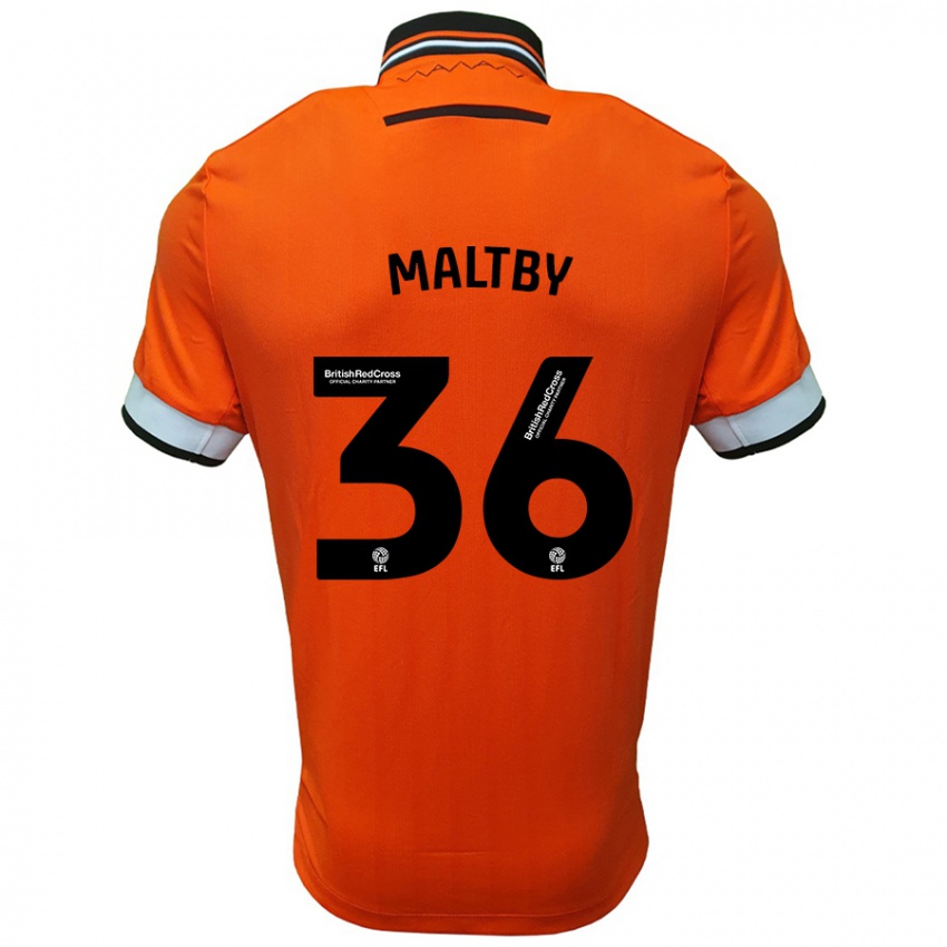 Kinder Mackenzie Maltby #36 Orange Weiß Auswärtstrikot Trikot 2024/25 T-Shirt