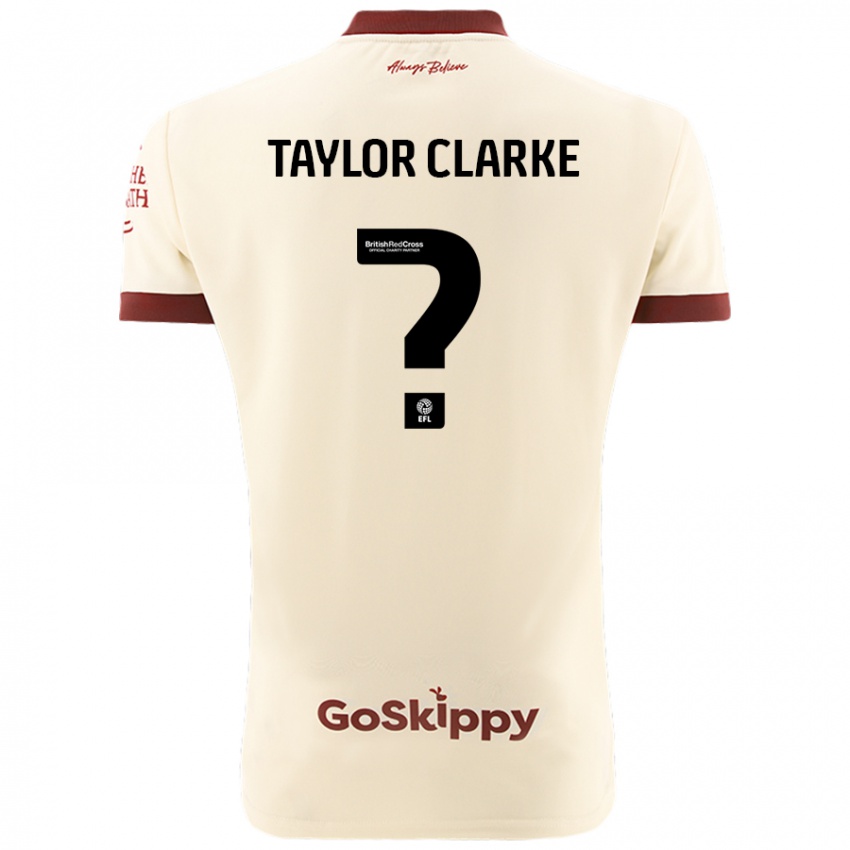 Kinder Omar Taylor-Clarke #0 Cremeweiß Auswärtstrikot Trikot 2024/25 T-Shirt