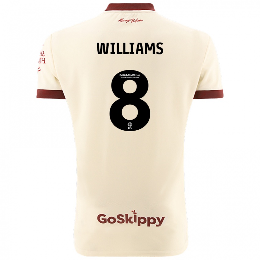 Kinder Joe Williams #8 Cremeweiß Auswärtstrikot Trikot 2024/25 T-Shirt