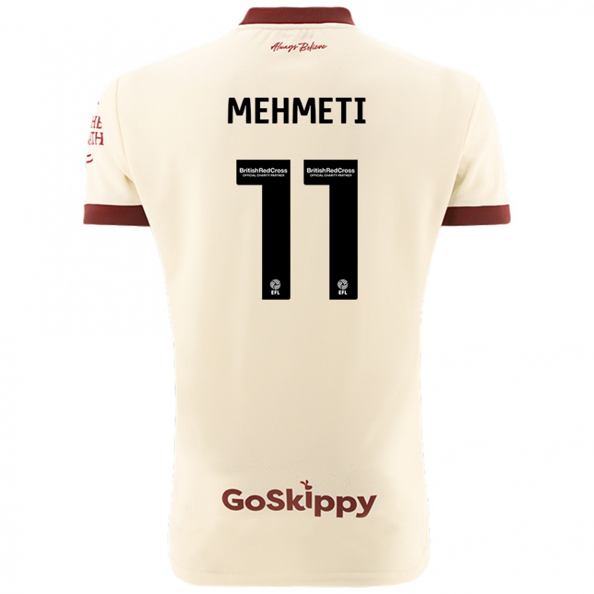 Kinder Anis Mehmeti #11 Cremeweiß Auswärtstrikot Trikot 2024/25 T-Shirt