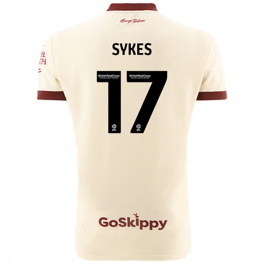 Kinder Mark Sykes #17 Cremeweiß Auswärtstrikot Trikot 2024/25 T-Shirt