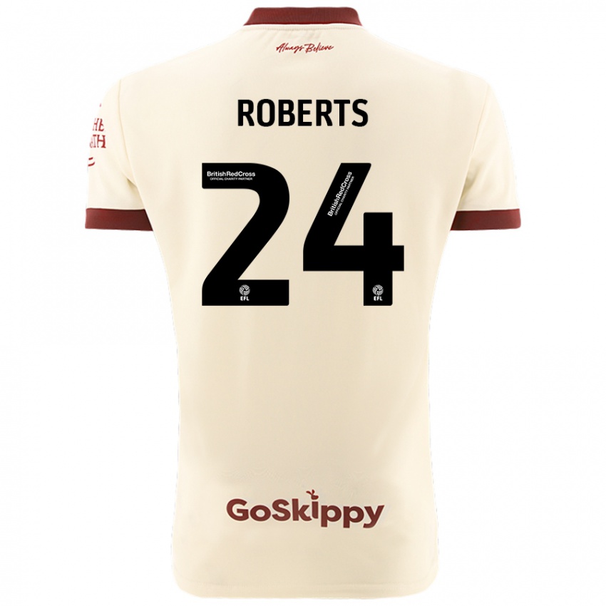 Kinder Haydon Roberts #24 Cremeweiß Auswärtstrikot Trikot 2024/25 T-Shirt