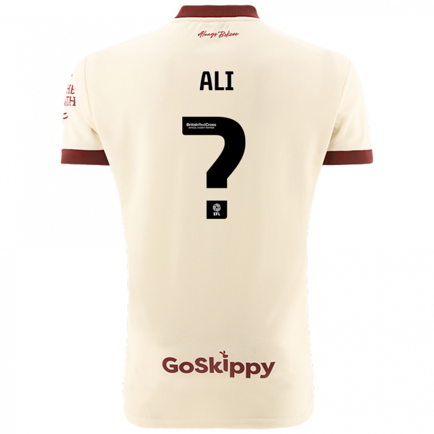 Kinder Zack Ali #0 Cremeweiß Auswärtstrikot Trikot 2024/25 T-Shirt