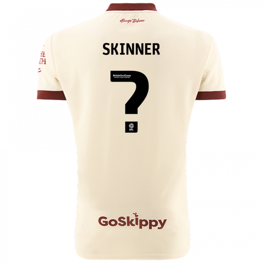 Kinder Luke Skinner #0 Cremeweiß Auswärtstrikot Trikot 2024/25 T-Shirt