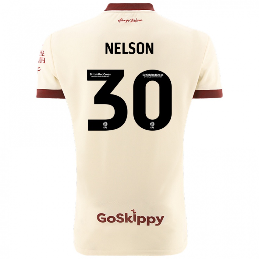 Kinder Raekwon Nelson #30 Cremeweiß Auswärtstrikot Trikot 2024/25 T-Shirt