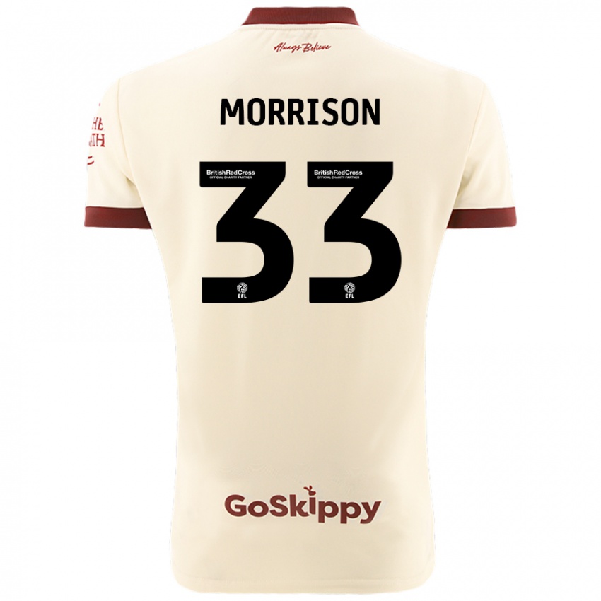 Kinder Elijah Morrison #33 Cremeweiß Auswärtstrikot Trikot 2024/25 T-Shirt