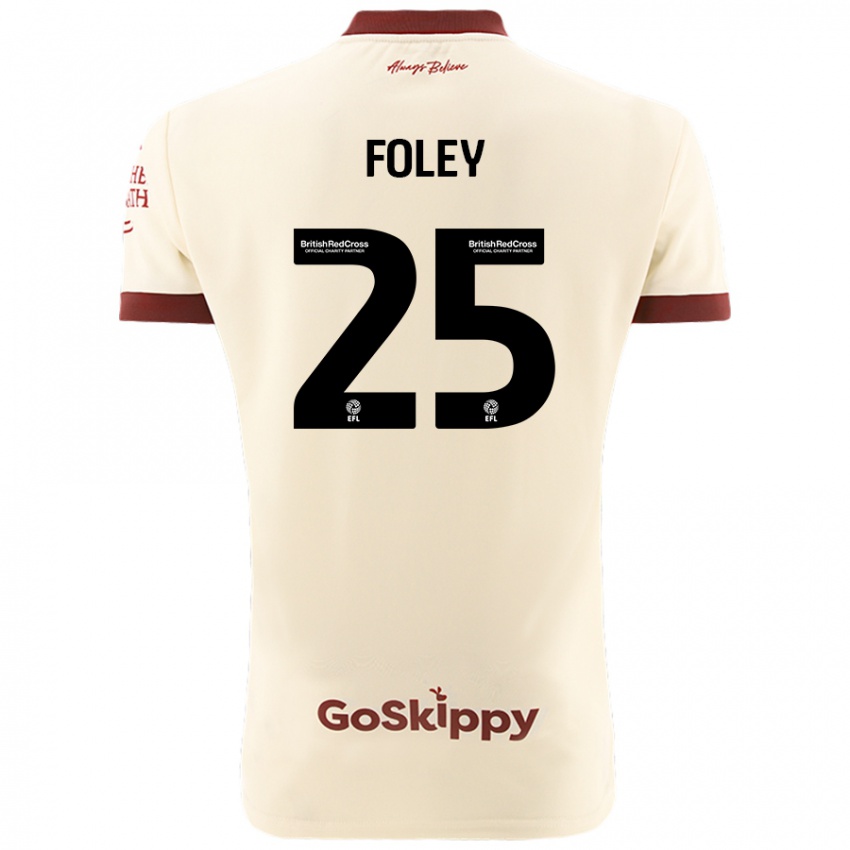 Kinder Erin Foley #25 Cremeweiß Auswärtstrikot Trikot 2024/25 T-Shirt