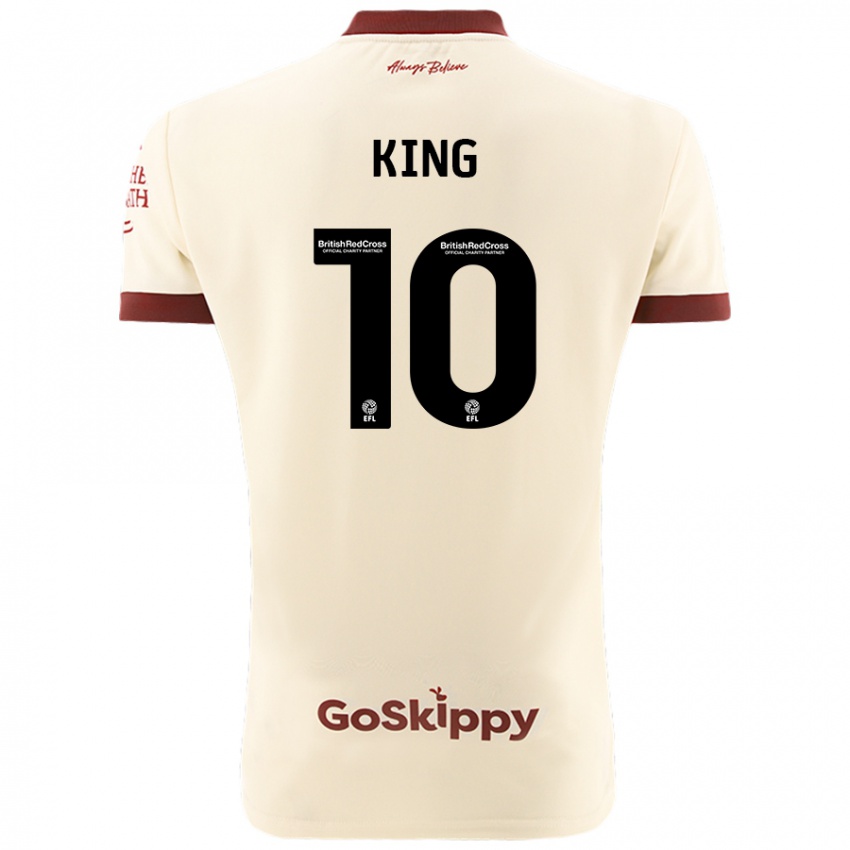 Kinder Andy King #10 Cremeweiß Auswärtstrikot Trikot 2024/25 T-Shirt