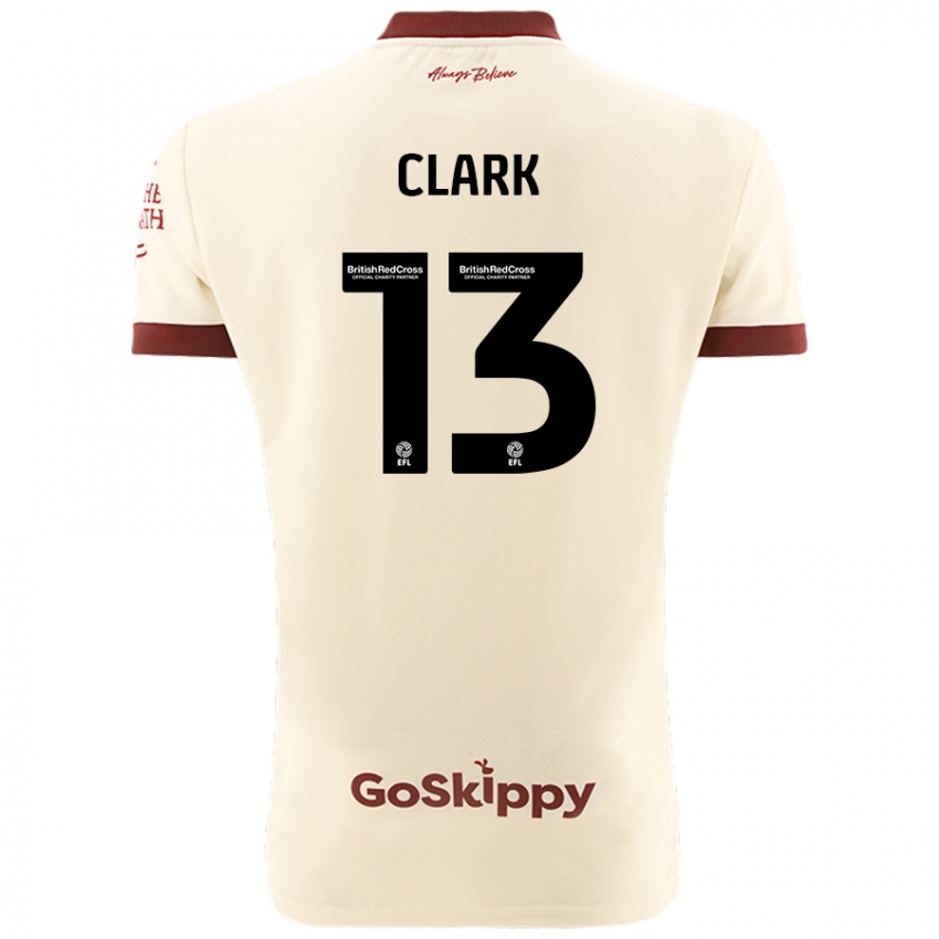 Kinder Olivia Clark #13 Cremeweiß Auswärtstrikot Trikot 2024/25 T-Shirt