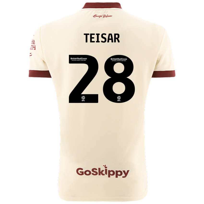 Kinder Tianna Teisar #28 Cremeweiß Auswärtstrikot Trikot 2024/25 T-Shirt